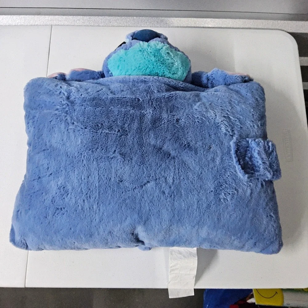 Disney Stitch‎ Plush Pillow Pet Kids OS Blue Lilo & Stitch Folding Travel Toy